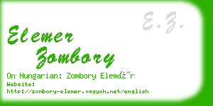 elemer zombory business card